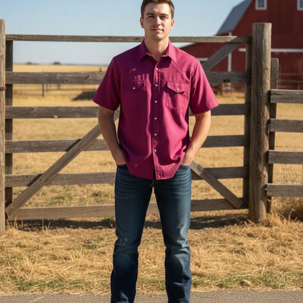 Men's Sheplers  Western Short Sleeved Button Down Shirt